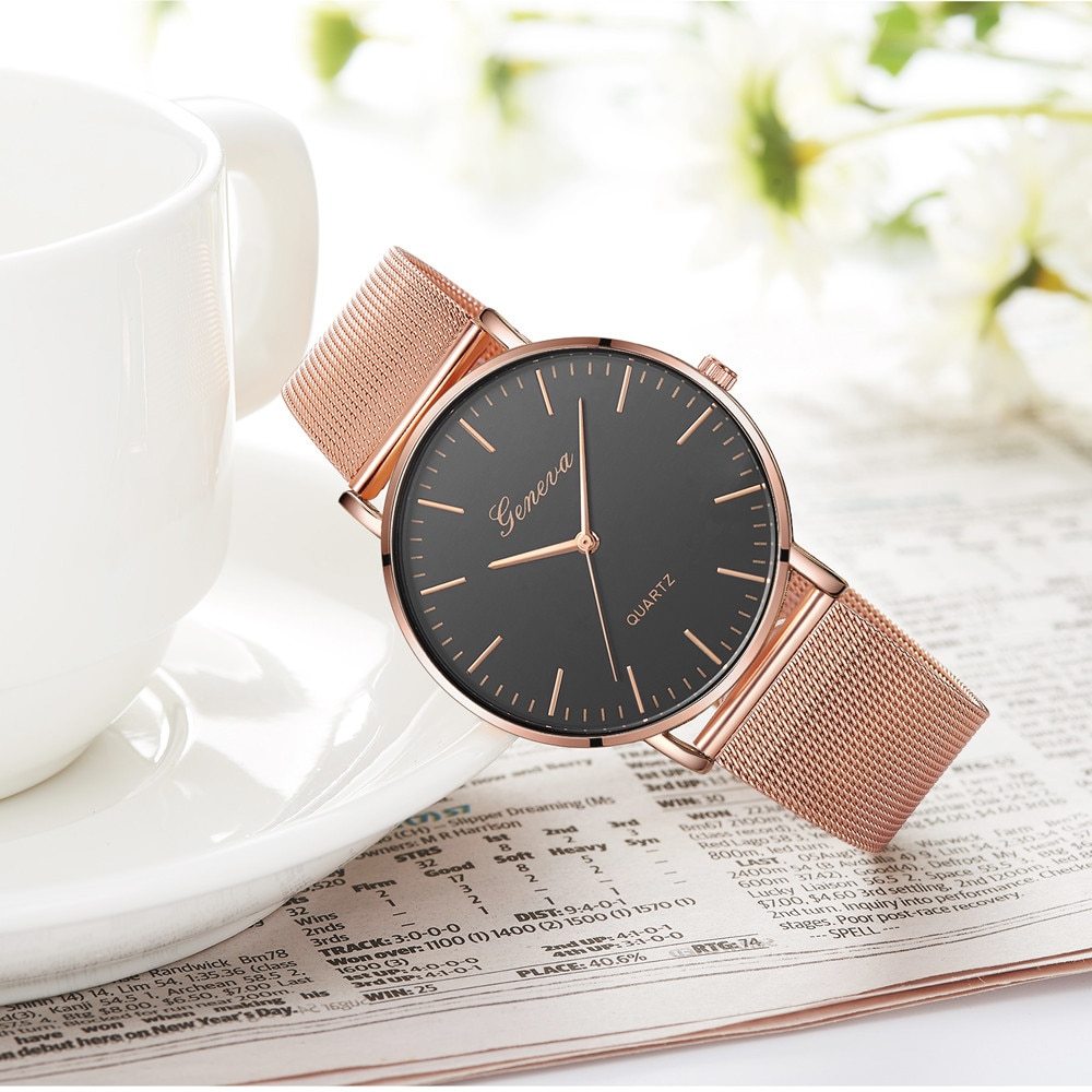 Montres décontractées à la mode pour femmes et hommes, montre-Bracelet classique à Quartz en acier inoxydable, montres-bracelets