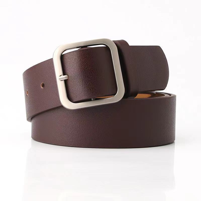 35cm Wide Retro Alloy Square Buckle Belt - Maximum Impact