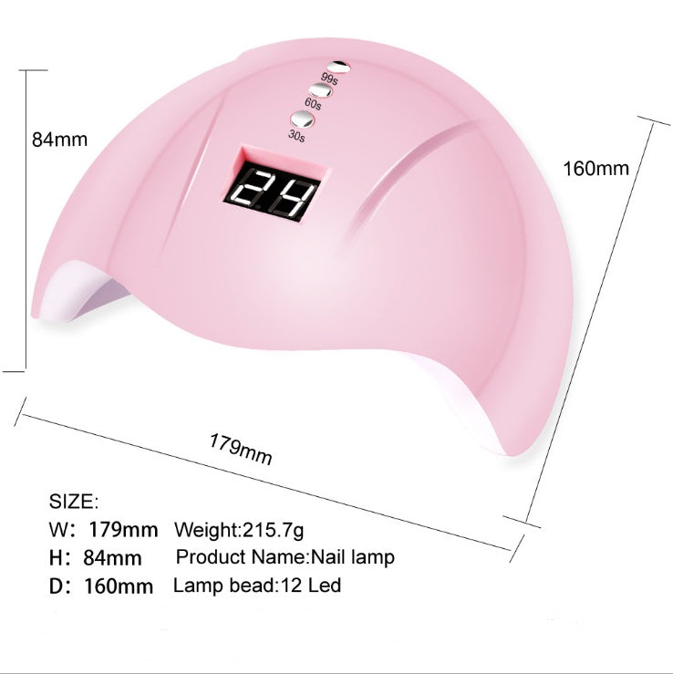 Smart Infrared Nail Lamp - 179x160x84mm 36W | 12 LED 30s/60s/99s Timer
