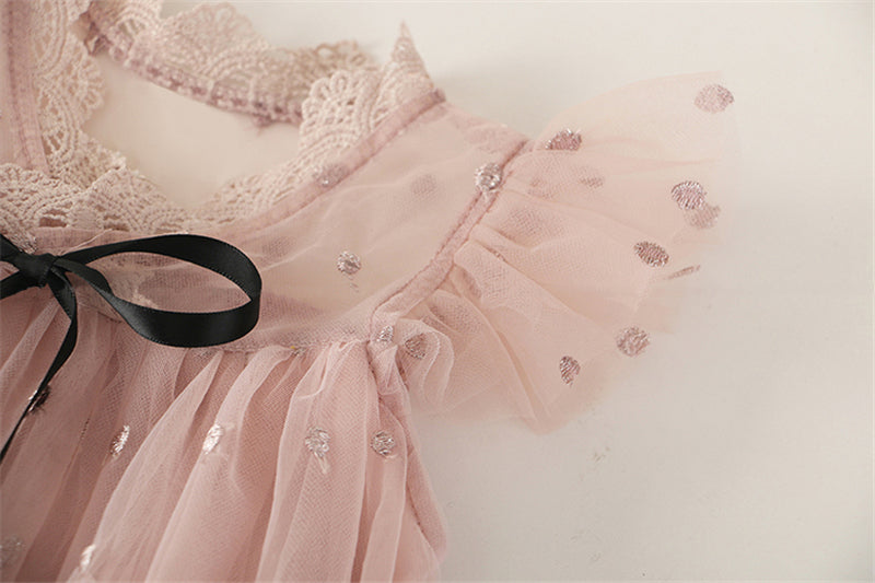 Robe décontractée en dentelle pour enfants de 3 à 8 ans