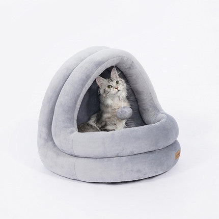 High-Quality Cat House Bed - Premium Pet Cave with Removable Mattress