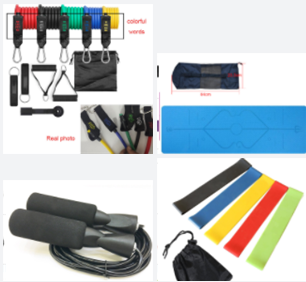Professional Fitness Rally Elastic Rope - TPE Resistance Band System (5 Bands, 10-30 lbs, 11-Piece Complete Set)