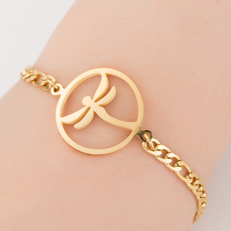 Guldfärgade Charms Armband Femme Rostfritt Stål Dam Smycken Tur Origami Elefantarmband Vänskapsgåvor