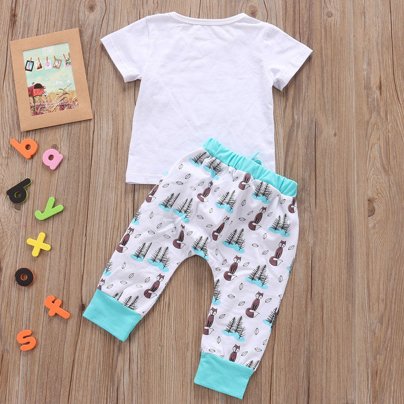 Ensemble de vêtements pour nouveau-né, t-shirt + pantalon, tenues pour petits garçons et filles
