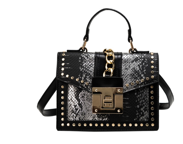 Crocodile Embossed Shoulder Bag - Luxury Alligator Pattern Handbag for Women