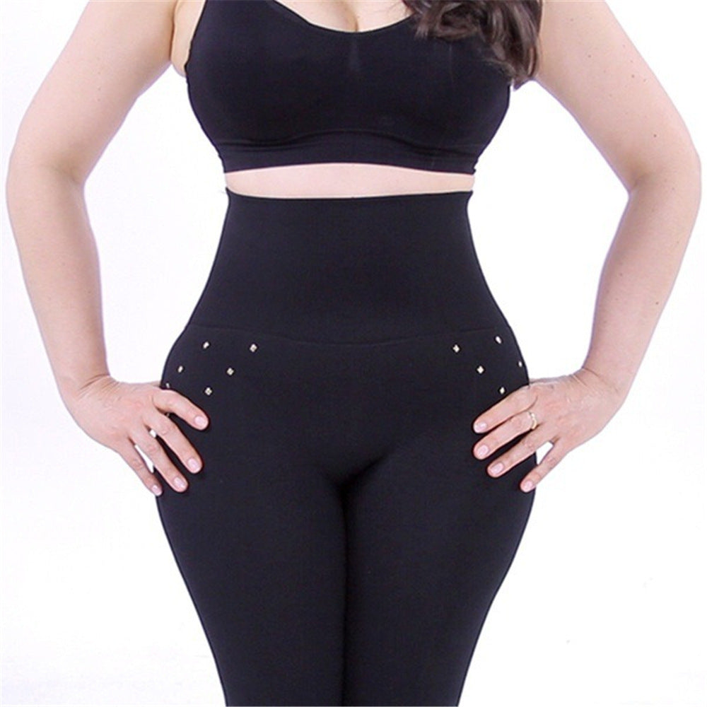 High Waist Tight Pants Tummy Control Zipper Leggings for Women Seamless Fuel with Diamond-Padded Pants