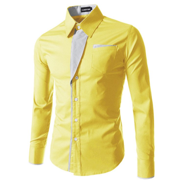 Chemise à manches longues pour hommes simples européens et américains