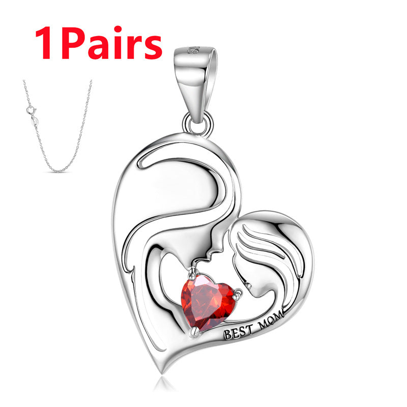 Halsband i 925 sterlingsilver med bästa mamma-motiv, mors dag-serien