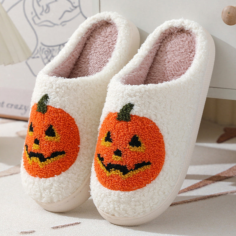 Halloween Pumpkin Slippers - Cartoon Winter Shoes - Spooky Collection