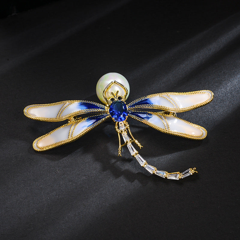 Dripping Dragonfly Brooch - Elegant Accessory for Women