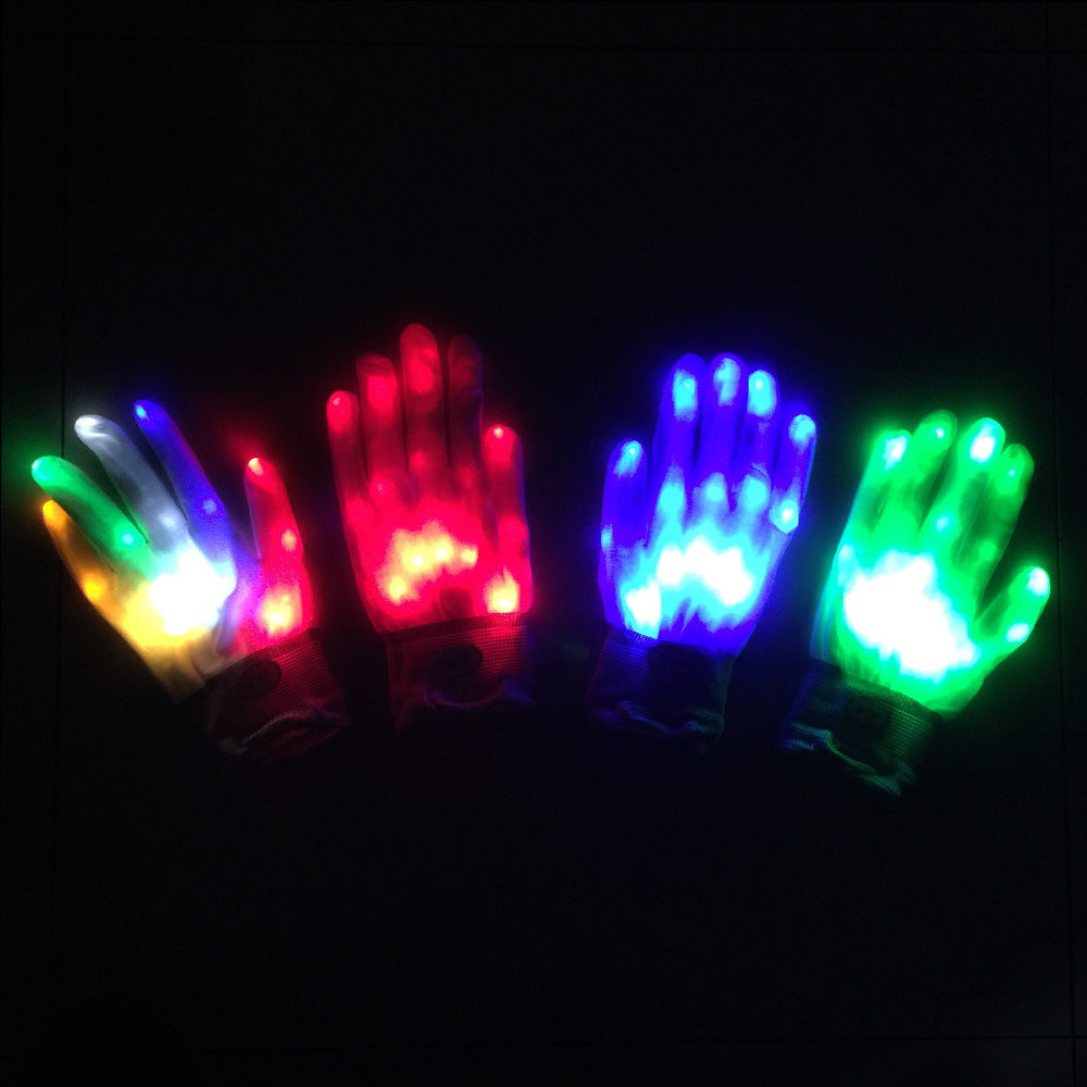 1 par eleganta LED-ljus skeletthandskar Halloween julkostymdekor