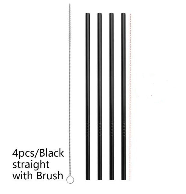 Colorful Reusable Stainless Steel Straws 4PCS/Pack