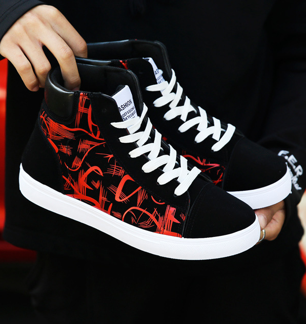 Spring high top skor Korean Edition herrskor