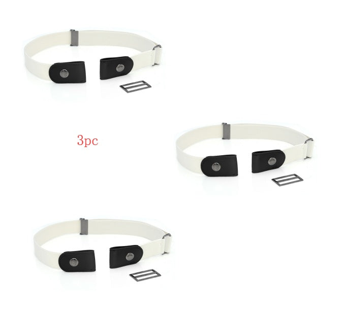 Men's Leather Slim Stretch Invisible Jeans Lazy Belt - Seamless Comfort