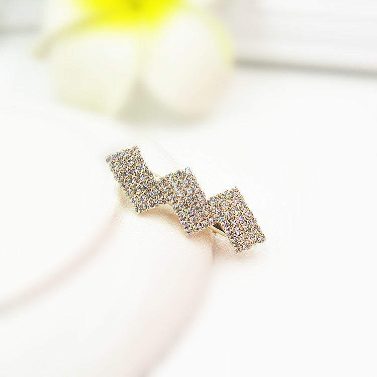 Koreanska hårtillbehör Rhinestone Bangs Clip