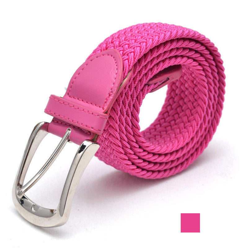 Unisex Braided Elasticated Stretch Canvas Student Belt - Flexible Comfort