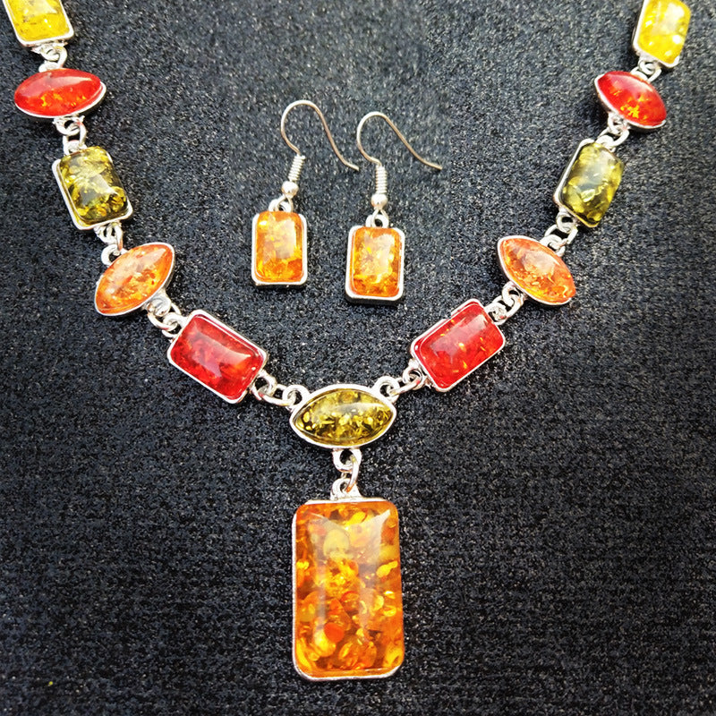Two-piece Earrings And Necklaces - Stylish Jewelry Set