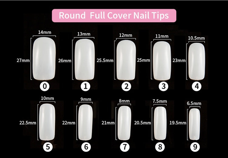 Professional French Nail Tips - 500 Pieces Acrylic Material | Classic French Manicure Collection