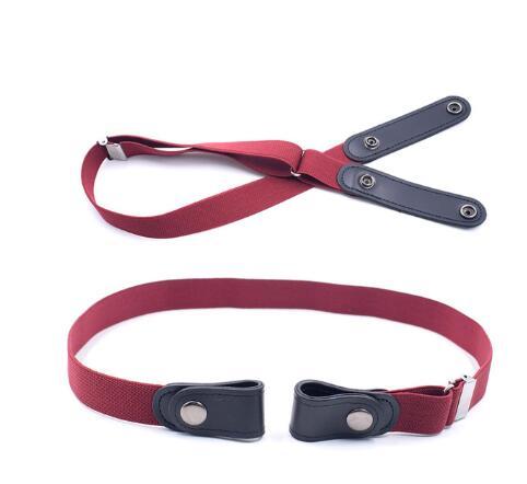 Men's Leather Slim Stretch Invisible Jeans Lazy Belt - Seamless Comfort