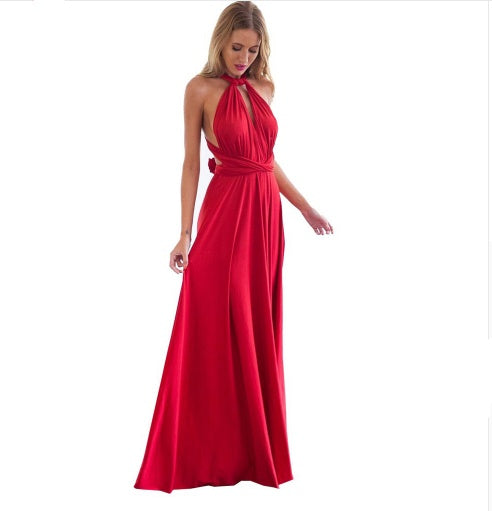 Robe Maxi Boho Convertible à Bandage pour Femmes
