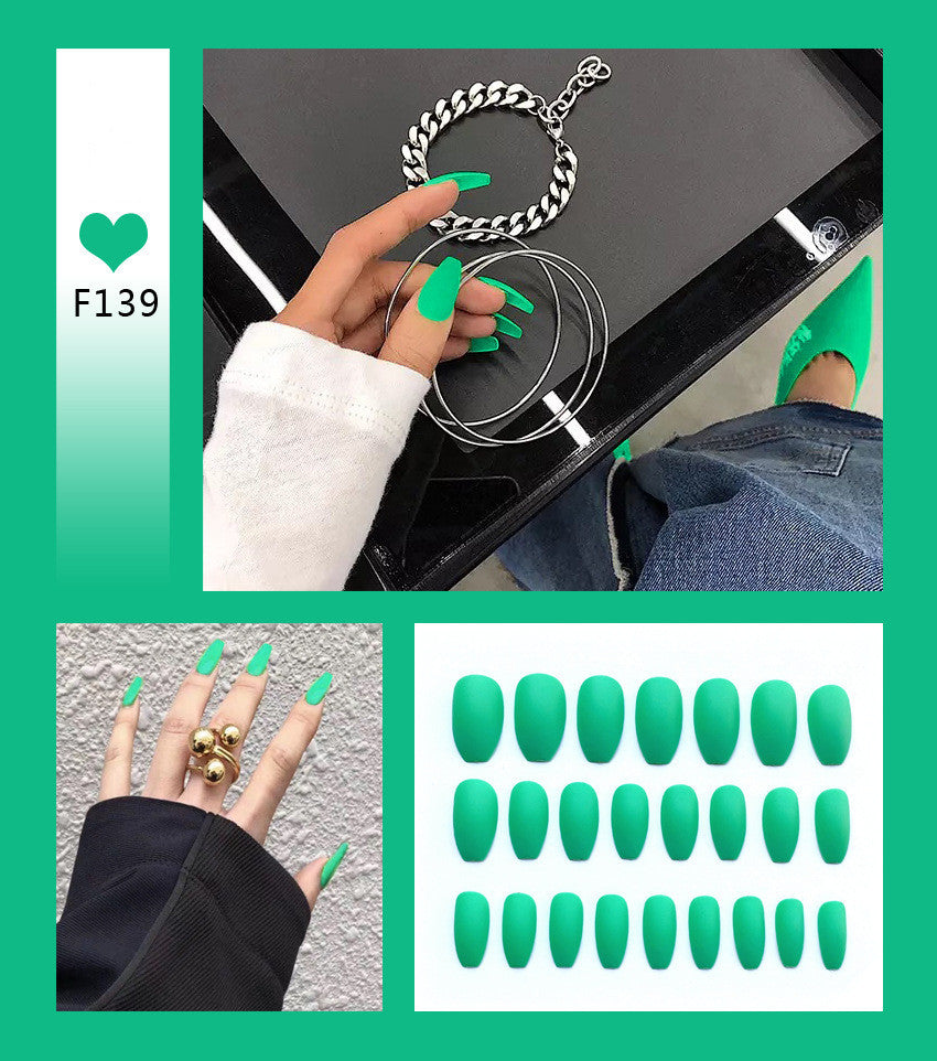 Professional Scrub Ballet Press-On Nails - 24 Pieces F122-F144 | Nail Tools Category