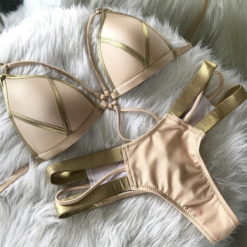 Professional Bronzing Bikini - Nylon Cotton (Chest Pad Support, Swimming Wading Sports, High-Quality Materials, Stylish Durable Design)