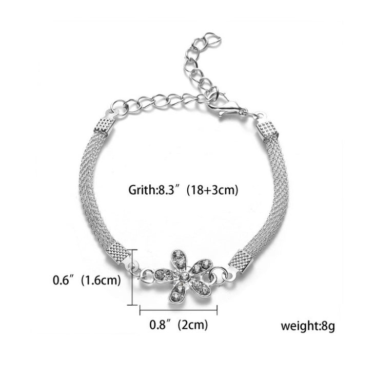 RINHOO 925 Smycken Silverfärgade Armband För Kvinnor Armband Mode Bröllopsbankett Armband & Armringar Alla hjärtans dag Gåva