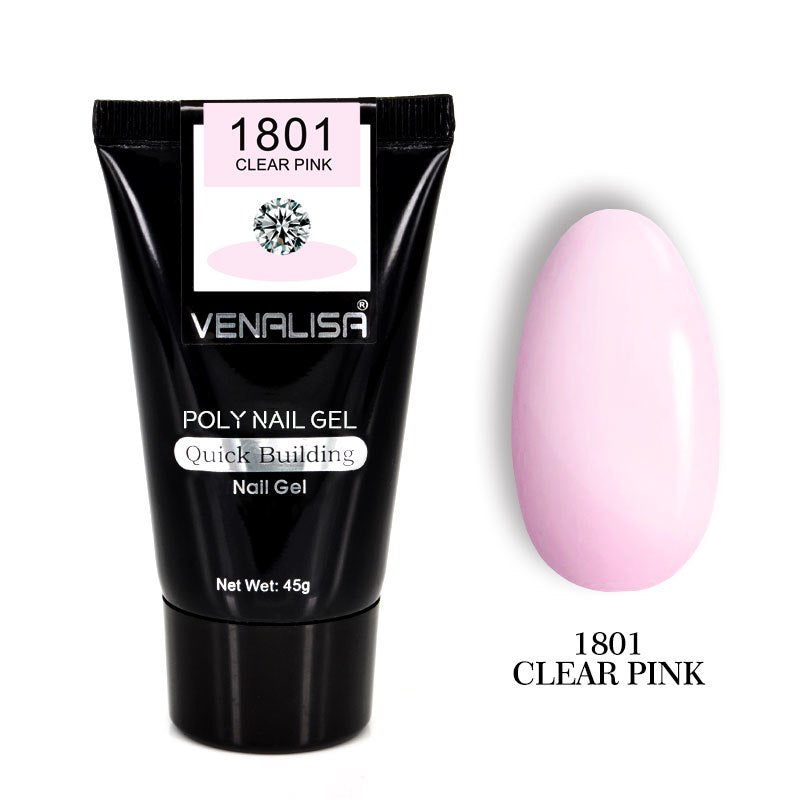 Venalisa Poly Nail Gel Kit - 45g 75ml 100pcs Complete System | Double-Head Phototherapy Builder