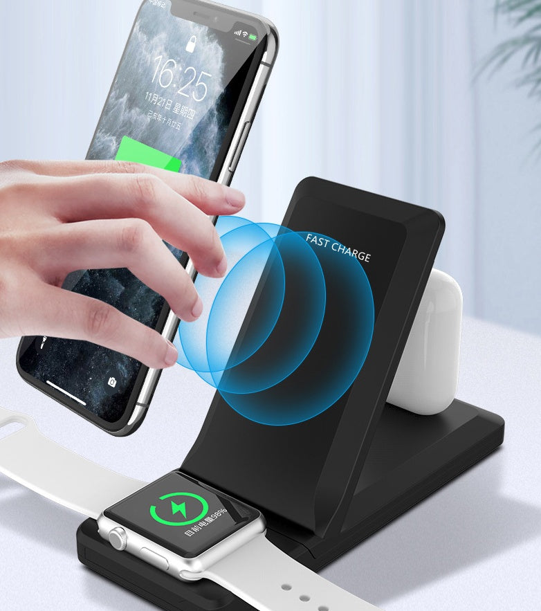 3-in-1 Wireless Charger - Fast Charging Station for Phone, Watch & Earbuds