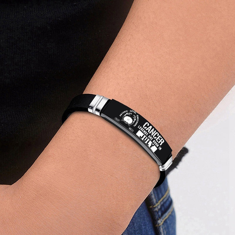 Svarta 12 stjärntecken ID-armband armband för kvinnor och män