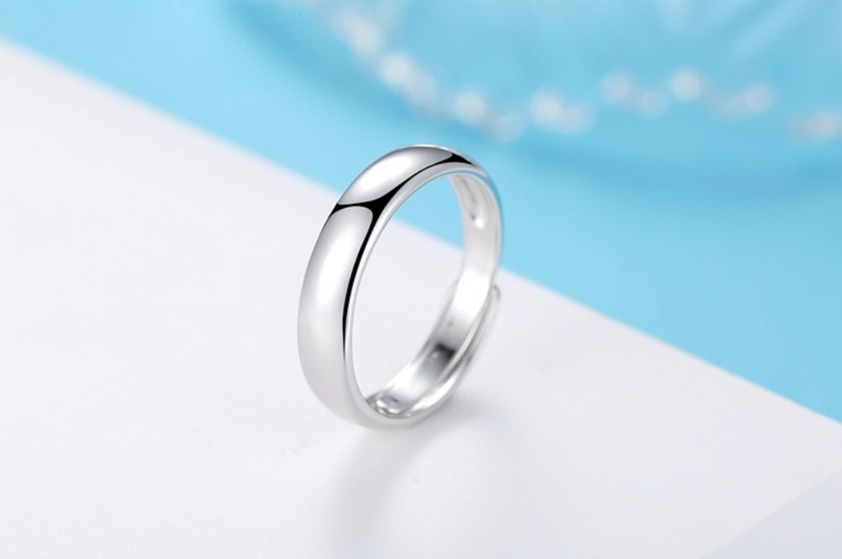 Bague brillante bague en argent simple pour hommes
