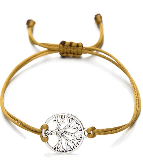 Pipitree Life Tree Angel Leaf Heart Crown Charm Wish Armband Röd String Armband