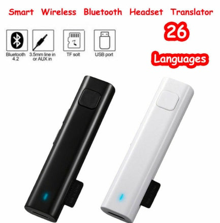 Smart Instant Voice Translator Mini Bluetooth Realtidsöversättning 26 språk Automatisk talöversättare för resor