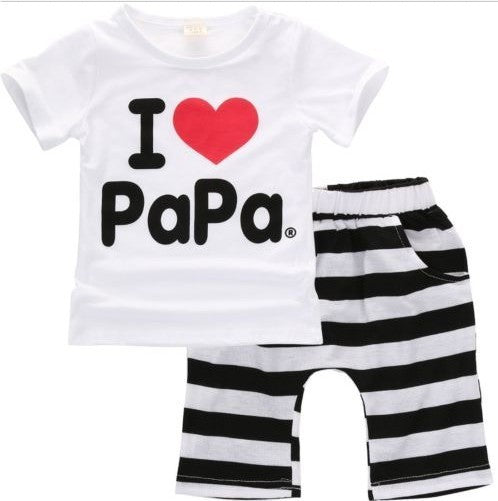 Short-Sleeved T-Shirt Print Kids Suit