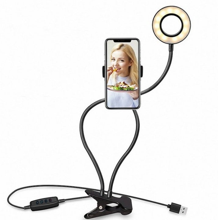 Anneau de selfie LED pour trépied, lumière fixe, 8cm, statique