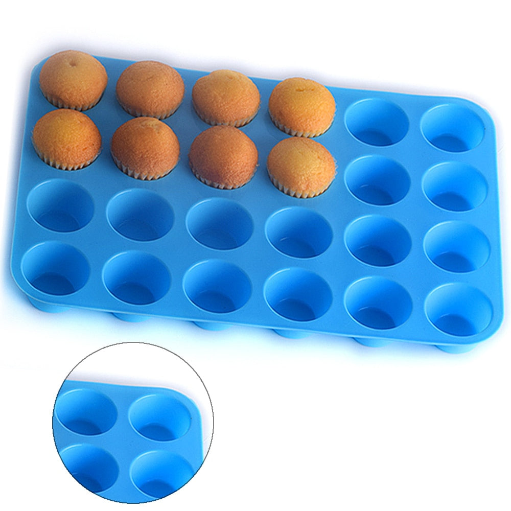 24 trous avec moule à gâteau rond en silicone