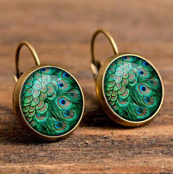 New Time Stone Pendant Moon Angel Earrings