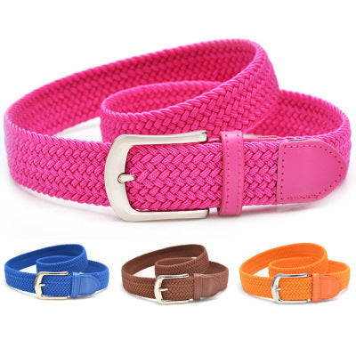 Unisex Braided Elasticated Stretch Canvas Student Belt - Flexible Comfort