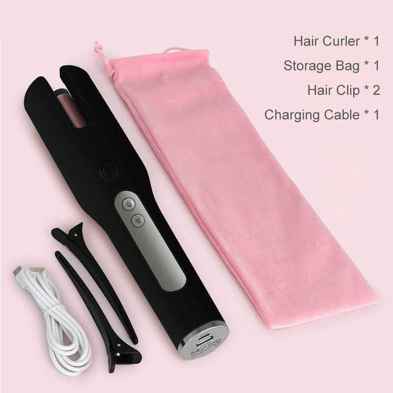 Trådlös Automatisk Curler USB LCD-skärm Keramic Värme Anti-perm Curlere