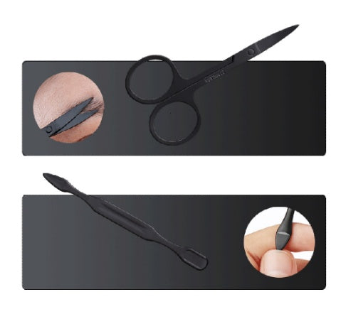 Professional 7-Tool Manicure Kit - Complete Set | Clippers Scissors File Pick Eyebrow