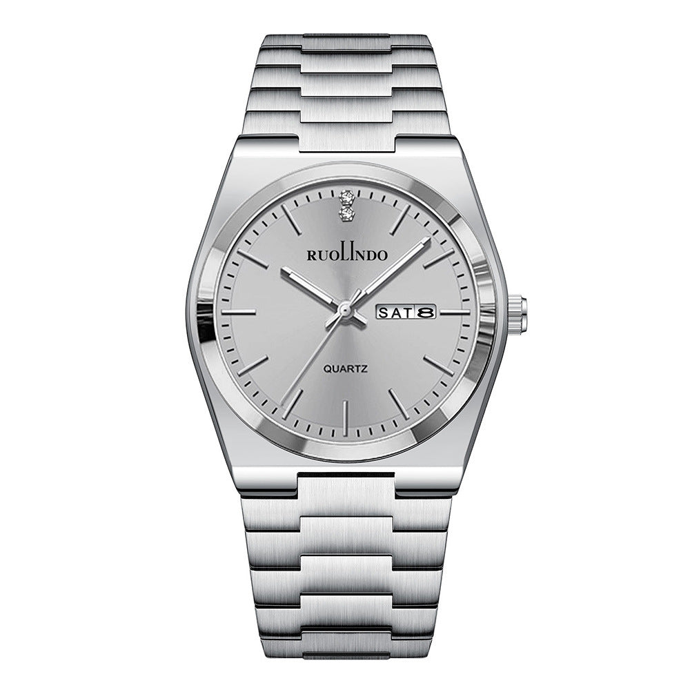 Double Calendar Advanced Stainless Steel Luminous Men's Watch