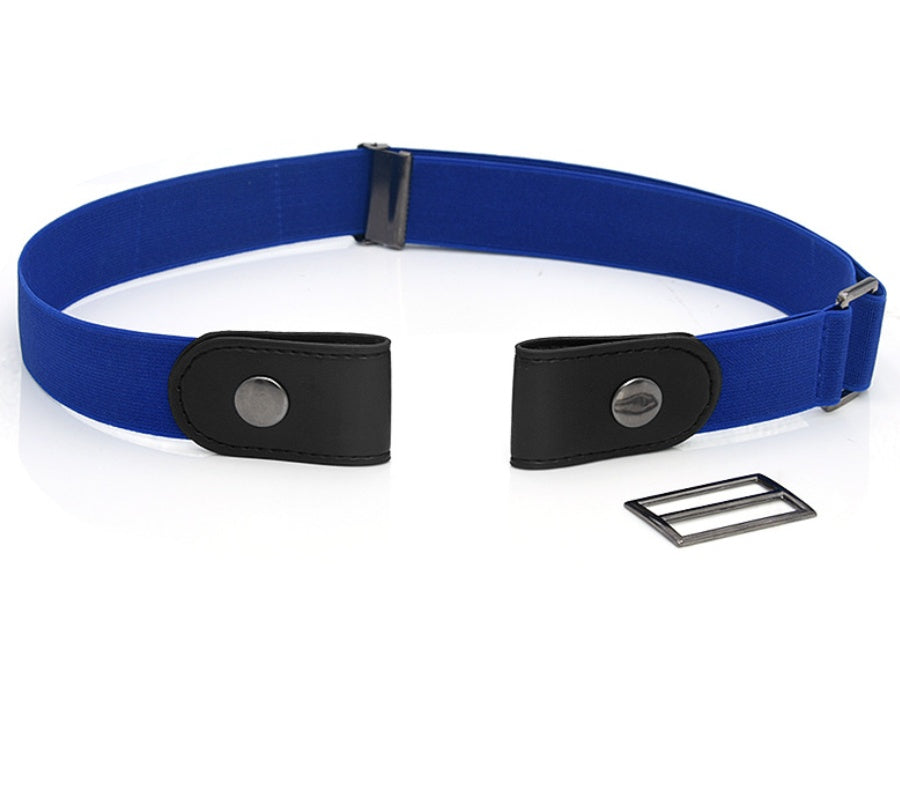 Men's Leather Slim Stretch Invisible Jeans Lazy Belt - Seamless Comfort