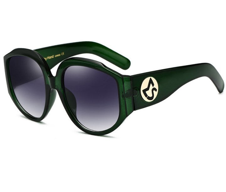 Nouveauté surdimensionné femmes lunettes de soleil rondes mode dames montures Olive lunettes