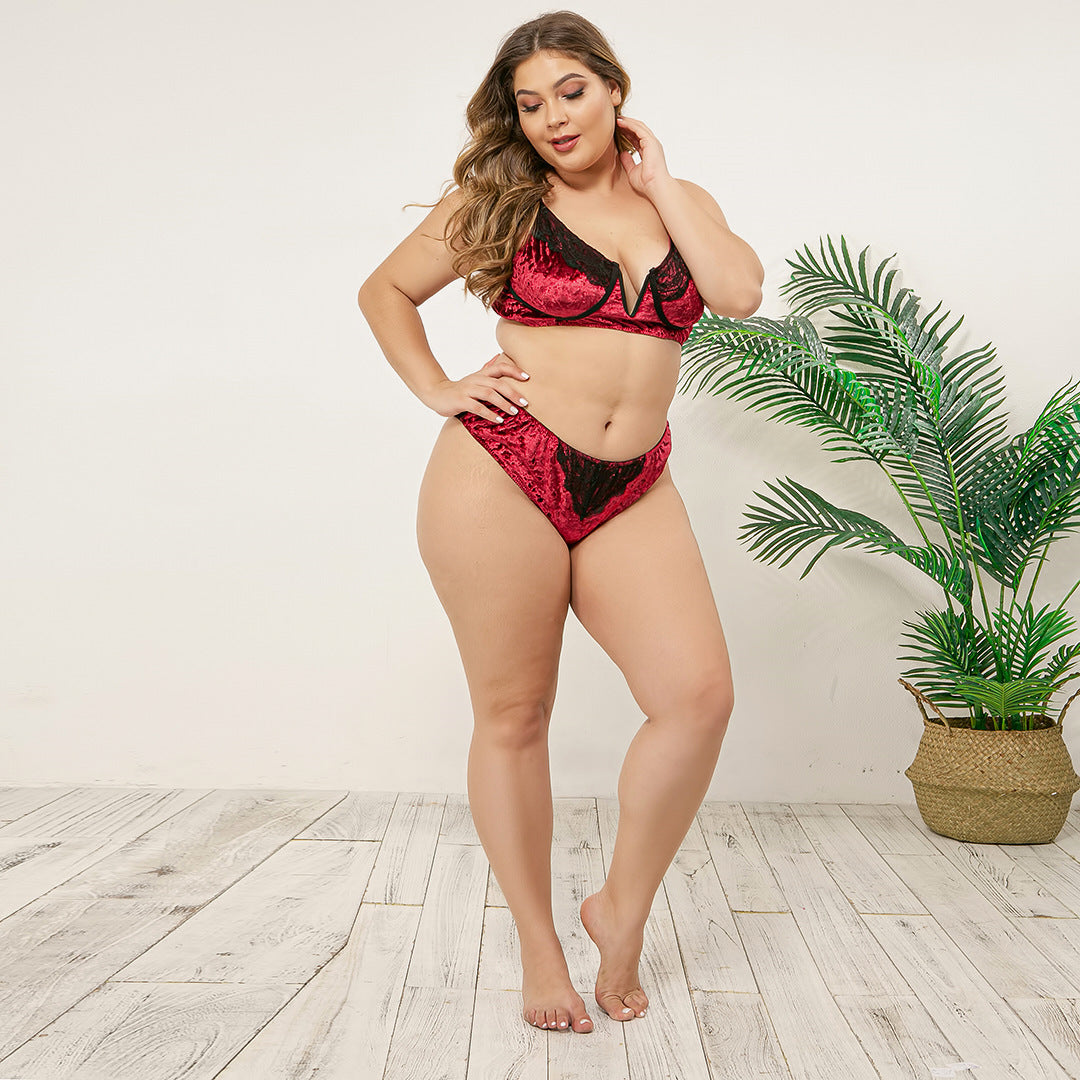 Plus Size Velvet Lingerie