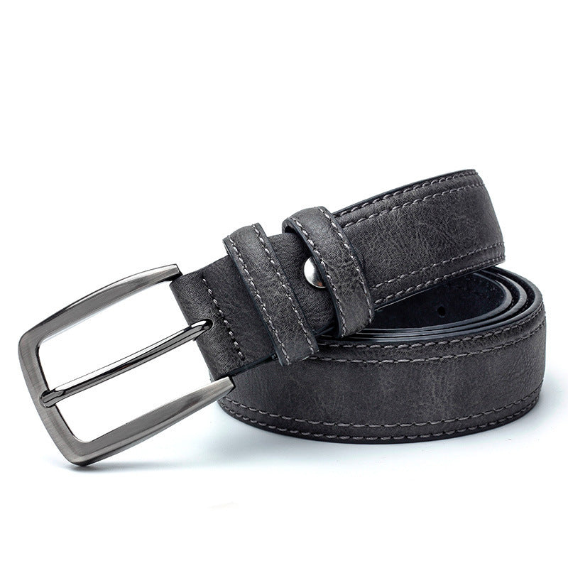 Men's Vintage Designer Belts for Jeans Luxury Split Leather - Timeless Heritage