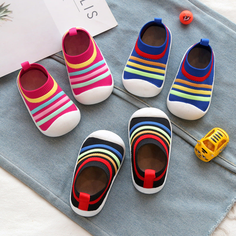 Chaussures chaussettes tricotées volantes pour enfants