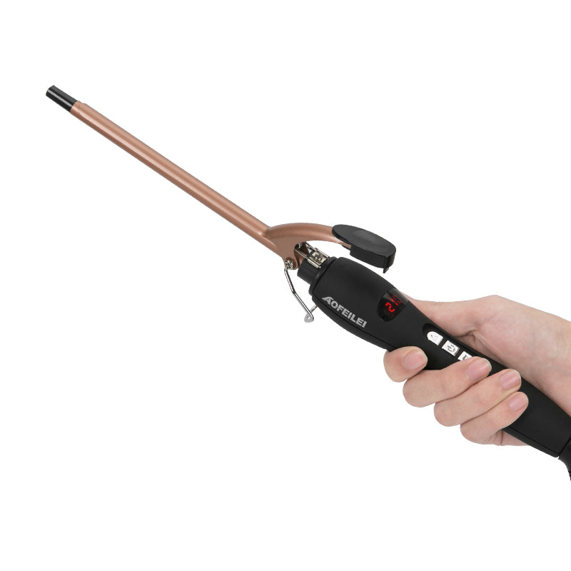 Wet & Dry Anti-Skid Hair Curling Stick - 9mm - Eco-Friendly Alloy - 15 Temperature Steps - 1-2 Min Styling