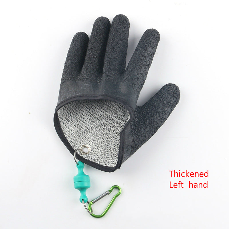 Fiskehandskar Anti-halk Skydda handen från punktering repor Fisherman Professional Catch Fish Latex Jakthandskar Vänster Höger