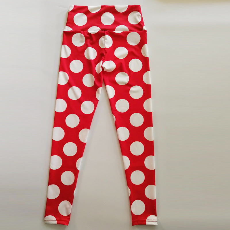 Legging cercle blanc fond rouge