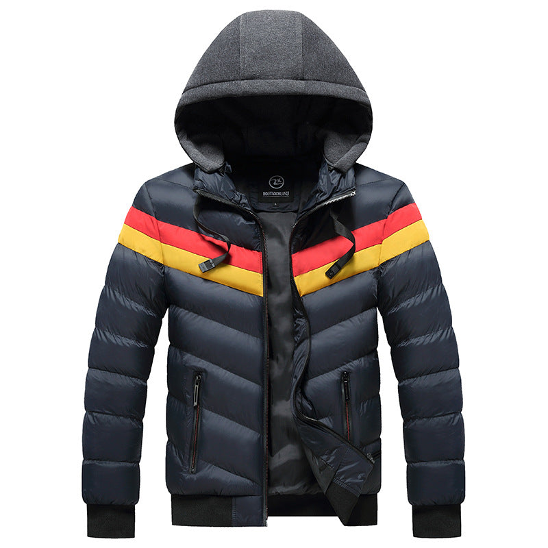 Män Vinter Casual Plus Size Huvjacka
